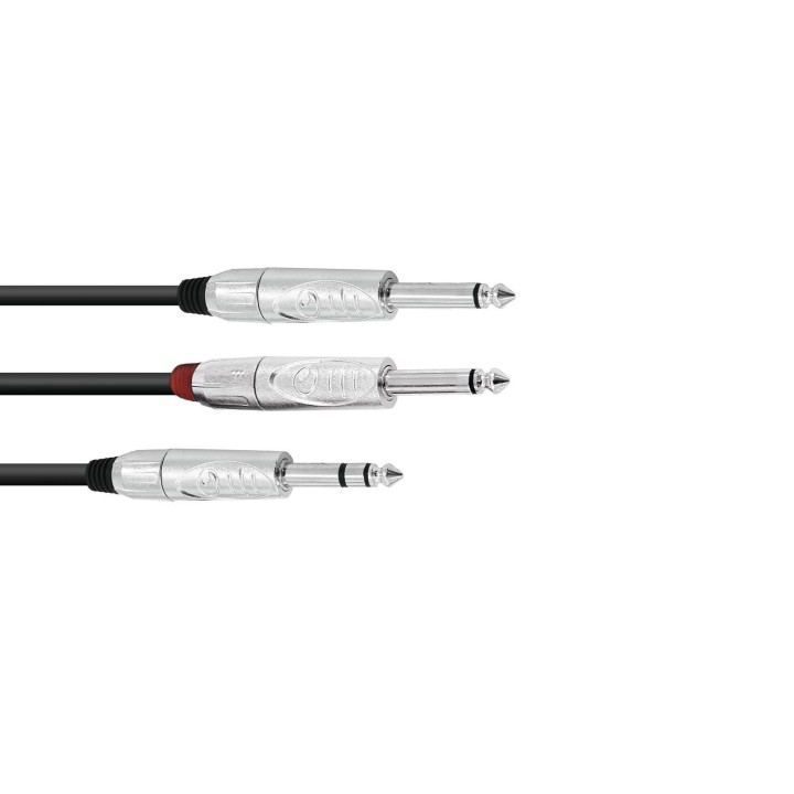 Omnitronic - Adaptercable Jack/2xJack 3m