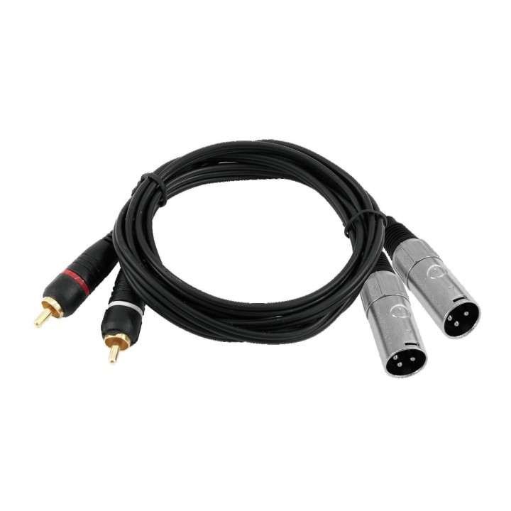 Omnitronic - Adaptercable 2xXLR(M)/2xRCA 3m bk