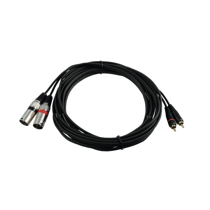 Omnitronic - Adaptercable 2xXLR(M)/2xRCA 6m bk