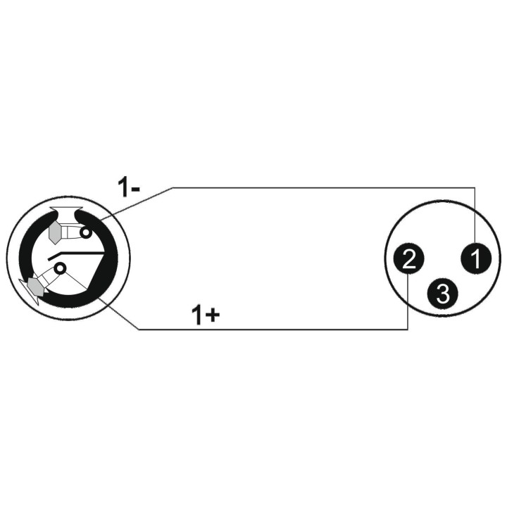 Omnitronic - Adaptercable Speaker(F)/XLR(M) 1m bk
