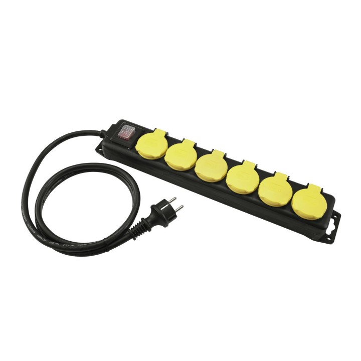 Eurolite - Distributor 6-fold IP44 bk 5m