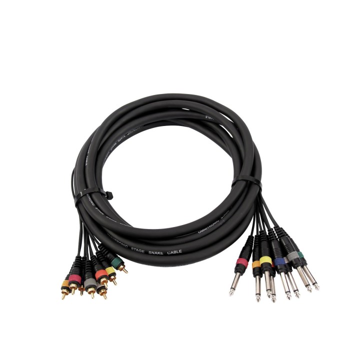 Omnitronic - Snake cable 8xRCA/8xJack mono 15m