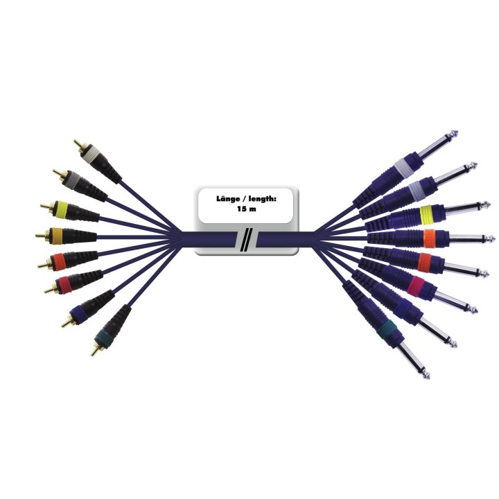 Omnitronic - Snake cable 8xRCA/8xJack mono 15m