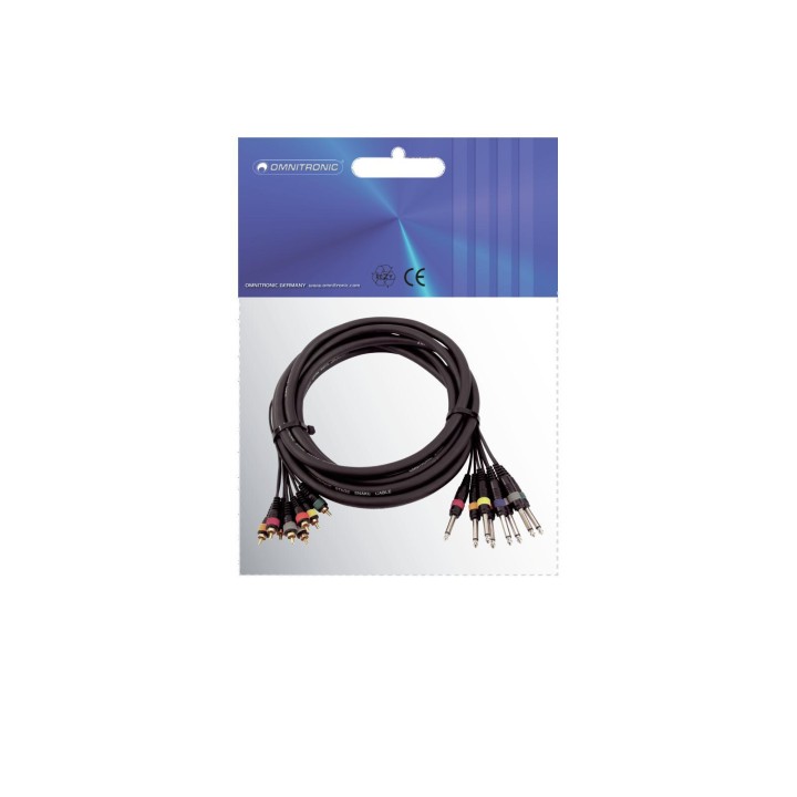 Omnitronic - Snake cable 8xRCA/8xJack mono 15m