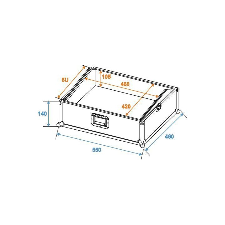 Omnilux - Mixercase Profi "B",19",inclino,negro 8U - CD Case | Z-Bombilla