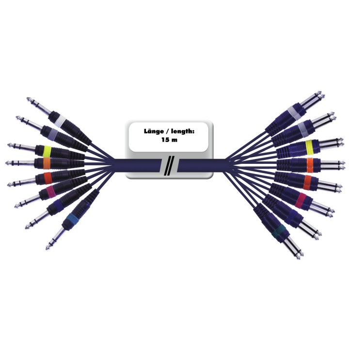 Omnitronic - Snake cable 8xJack/16xJack mono 15m