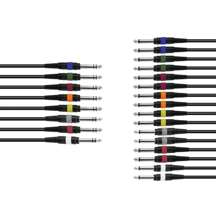 Omnitronic - Snake cable 8xJack/16xJack mono 15m