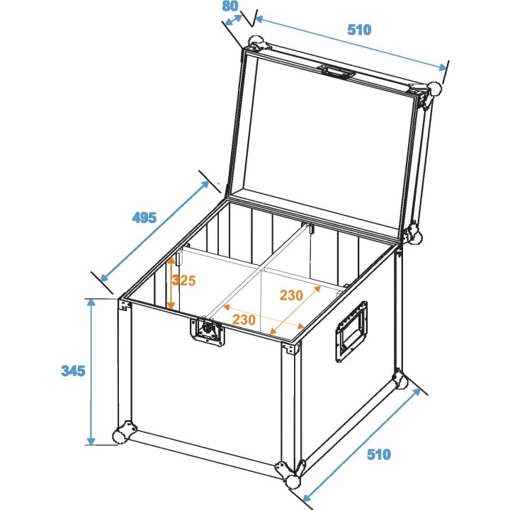 Roadinger - Flightcase 4x PAR-64 Spot short