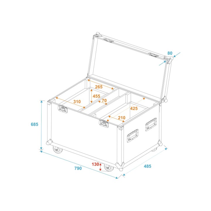 Roadinger - Flightcase 2x TMH-XB-280
