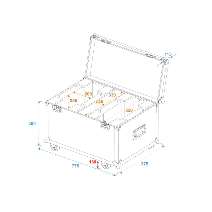 Roadinger - Flightcase 2x DMH-75.i/DMH-80/TMH XB-130
