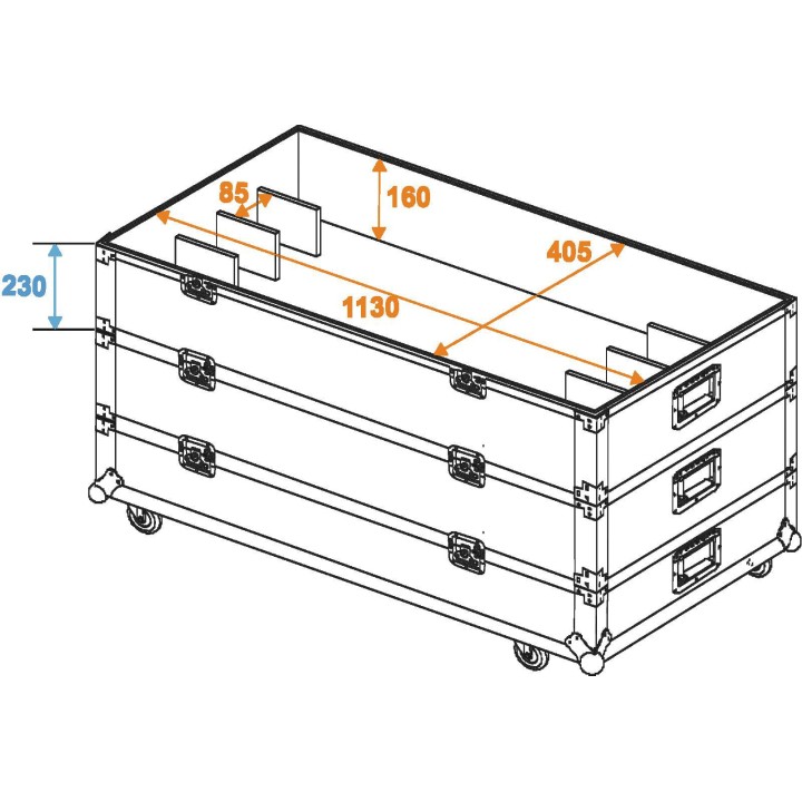Roadinger - Flightcase 12x LED Bar Size L
