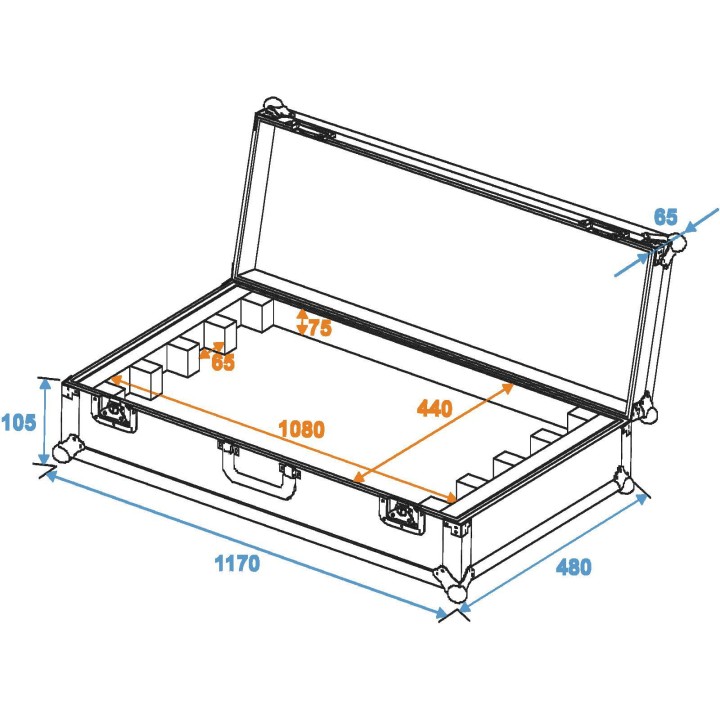 Roadinger - Flightcase EC-B252 4x LED BAR-252 RGB