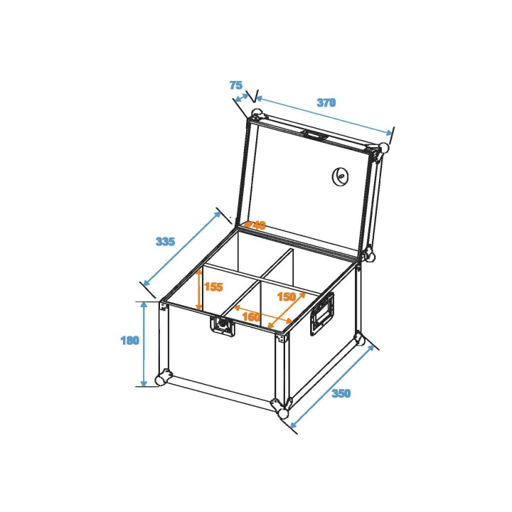 Roadinger - Flightcase 4x AKKU UP-4