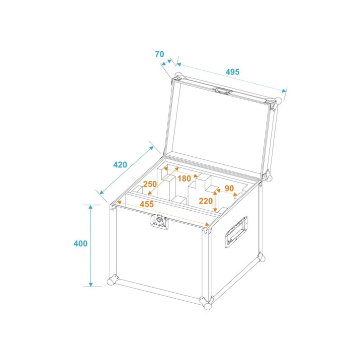 Roadinger - Flightcase 2x EYE-7 RGBW Zoom