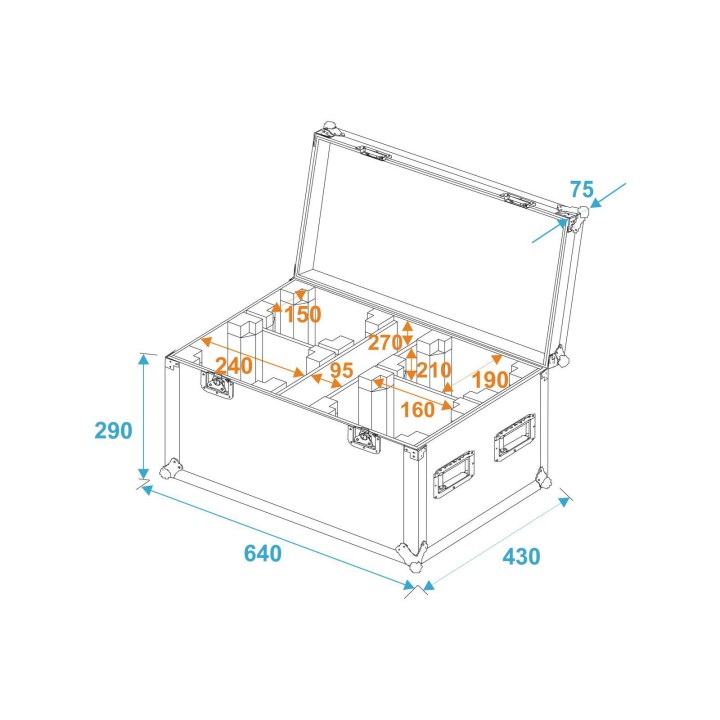 Roadinger - Flightcase 4x TMH-14/FE-300
