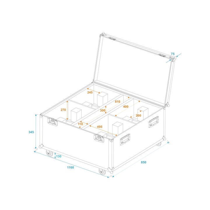 Roadinger - Flightcase 4x THA-250F
