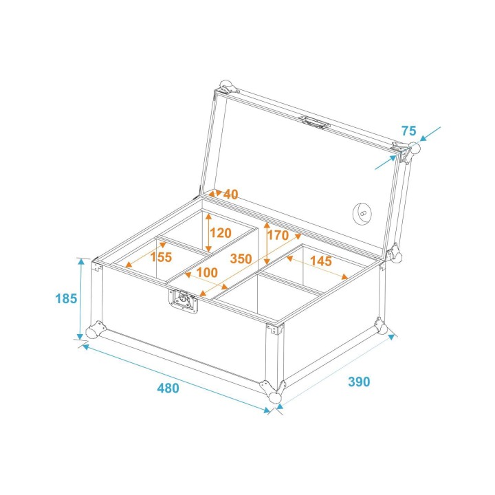 Roadinger - Flightcase 4x AKKU UP 4 QCL Spot QuickDMX