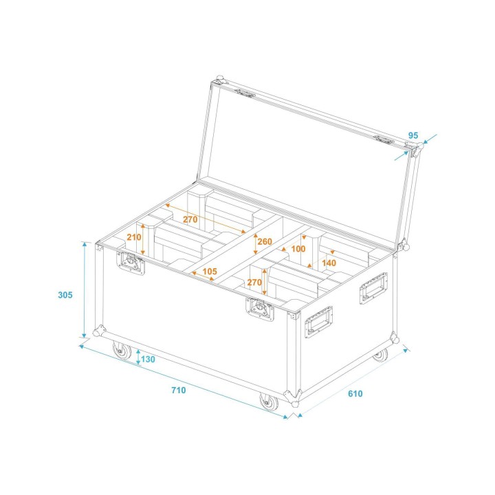 Roadinger - Flightcase 4x LED TMH-X1 Moving-Head Beam