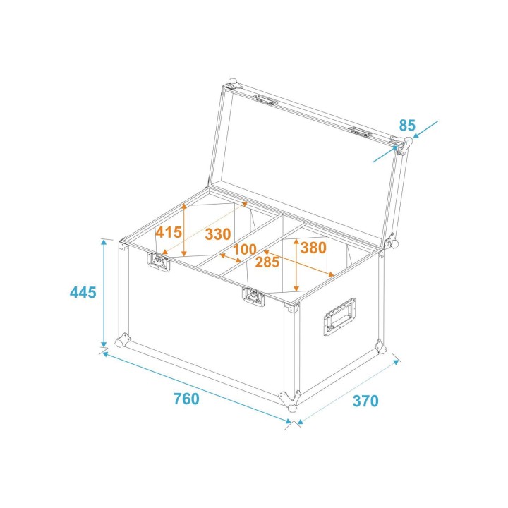 Roadinger - Flightcase 2x LED THA-100F/THA-120PC