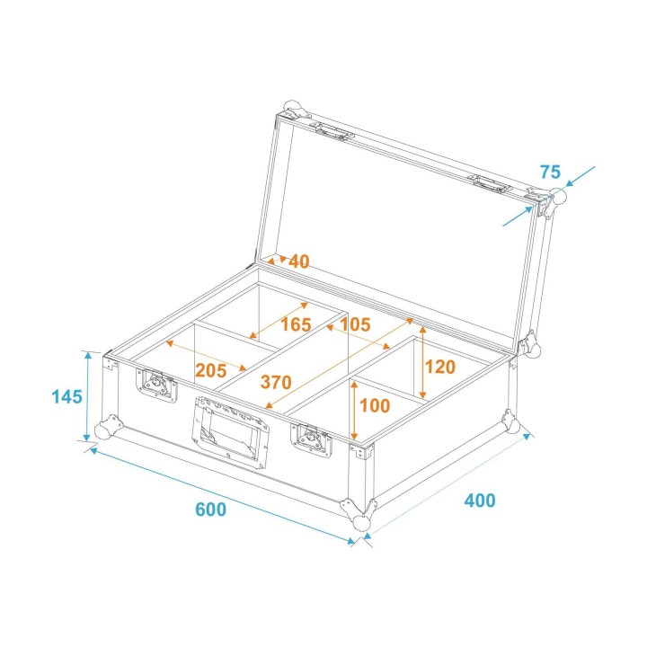 Roadinger - Flightcase 4x LED IP PAR 3x12W HCL