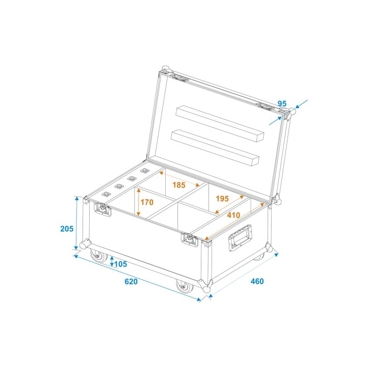Roadinger - Flightcase 4x AKKU UP-4 QuickDMX with charging function