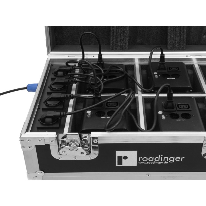 Roadinger - Flightcase 4x AKKU TL-3 Trusslight QuickDMX with charging function