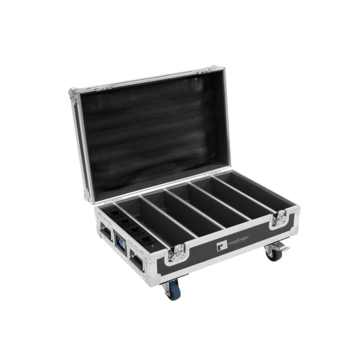 Roadinger - Flightcase 4x AKKU BAR-6 Glow QCL Flex QuickDMX with charging function