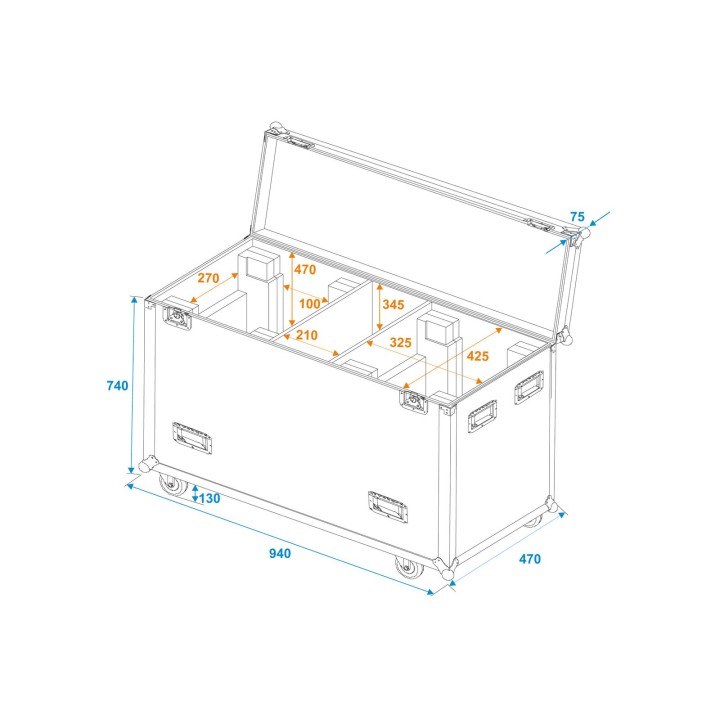 Roadinger - Flightcase 2x DMH-300 LED