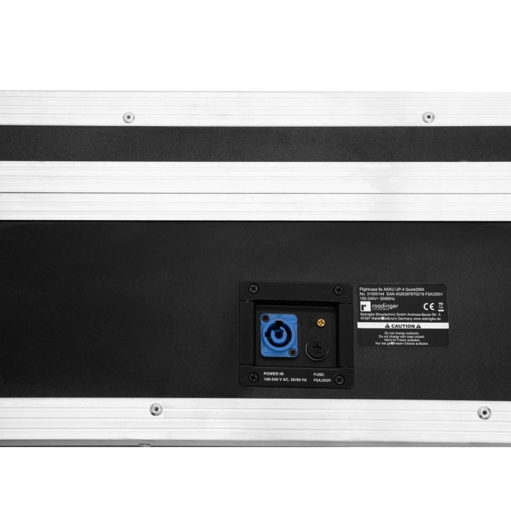 Roadinger - Flightcase 8x AKKU UP-4 QuickDMX with charging function