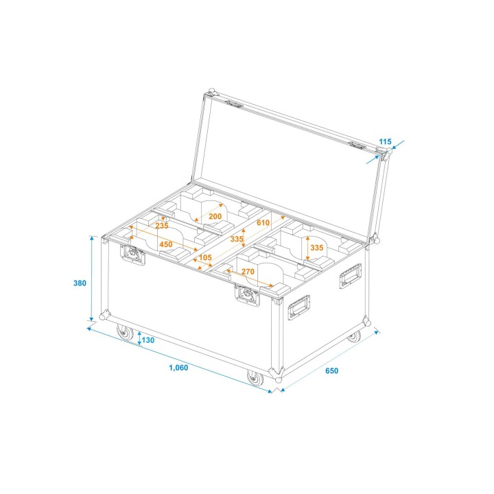 Roadinger - Flightcase 4x LED TMH-X7 Moving head