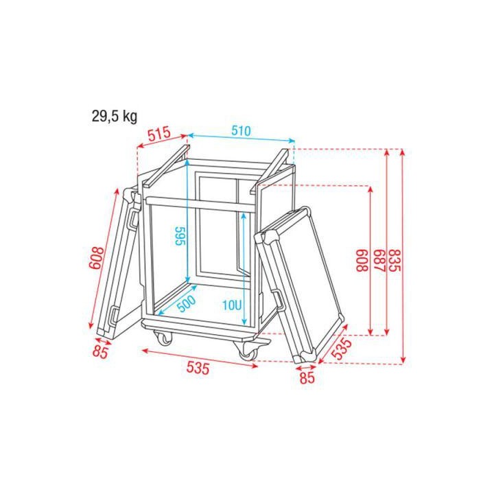 Dap Audio - Combi Case 10+10U  - Caixa  Amplificador + Misturador | Z-Bombilla