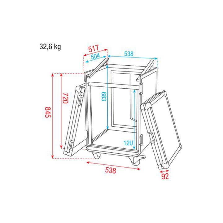 Dap Audio - Combi Case 12+10U  - Caixa  Amplificador + Misturador | Z-Bombilla