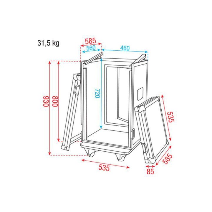 Dap Audio - Combi Case 16+10U  - Caixa  Amplificador + Misturador | Z-Bombilla