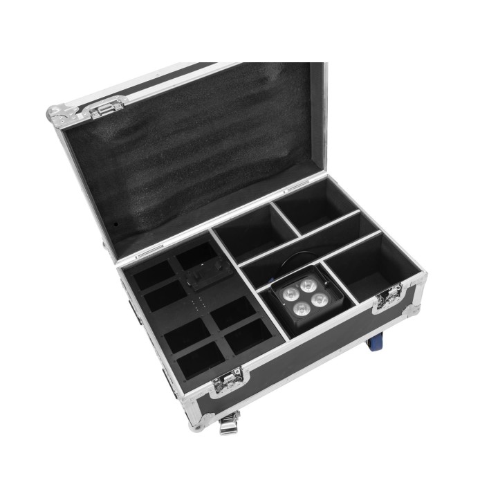 Roadinger - Flightcase 4x AKKU IP UP-4 Plus HCL Spot WDMX with Charging Function