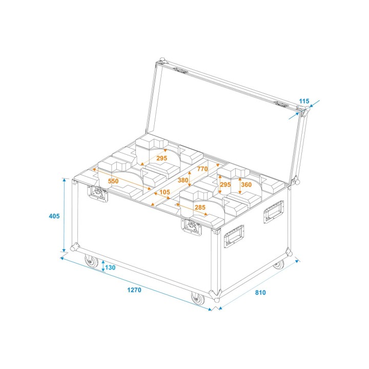 Roadinger - Flightcase 4x LED TMH-X19 Moving head