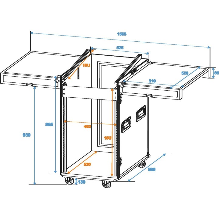 Roadinger - Special Combo Case TA-1, 18U with wheels