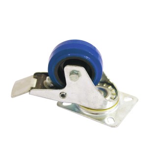 Roadinger - Swivel Castor 80mm blue with brake