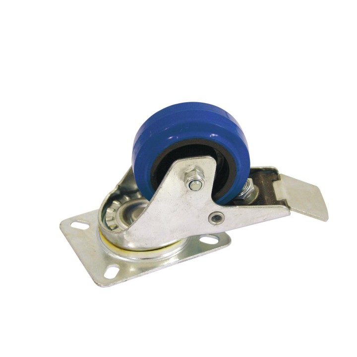 Roadinger - Swivel Castor 80mm blue with brake